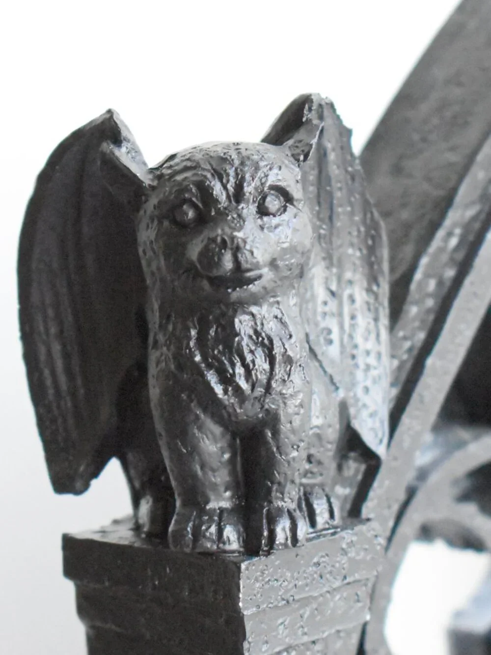 Gothic Cathedral Window Style Mirror Gargoyle Black Cat Raven Halloween Decor